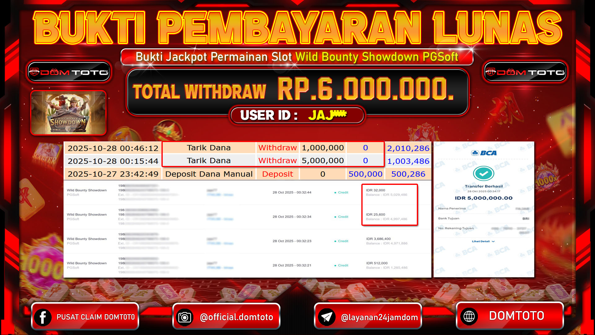 JACKPOT Slot Wild Bounty Showdown PGSoft 28 OKTOBER 2025